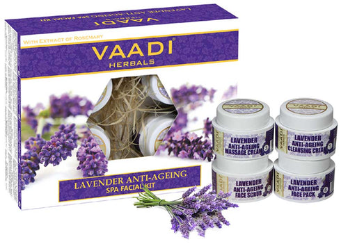 Vaadi Herbals Lavender Anti Ageing Spa Facial Kit with Rosemary Extract 70g
